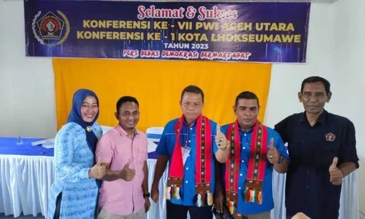 Sayuti Achmad Terpilih Ketua PWI Lhokseumawe dan Abdul Halim Terpilih Sebagai Ketua PWI Aceh Utara