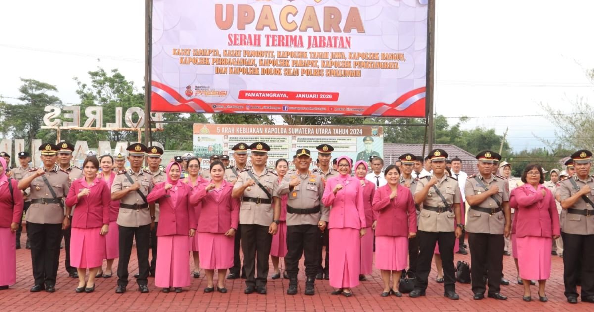 Penyegaran di Tubuh Polres Simalungun, Kapolres Pimpin Temu Pisah dan Sertijab Sejumlah Kapolsek dan Kasat