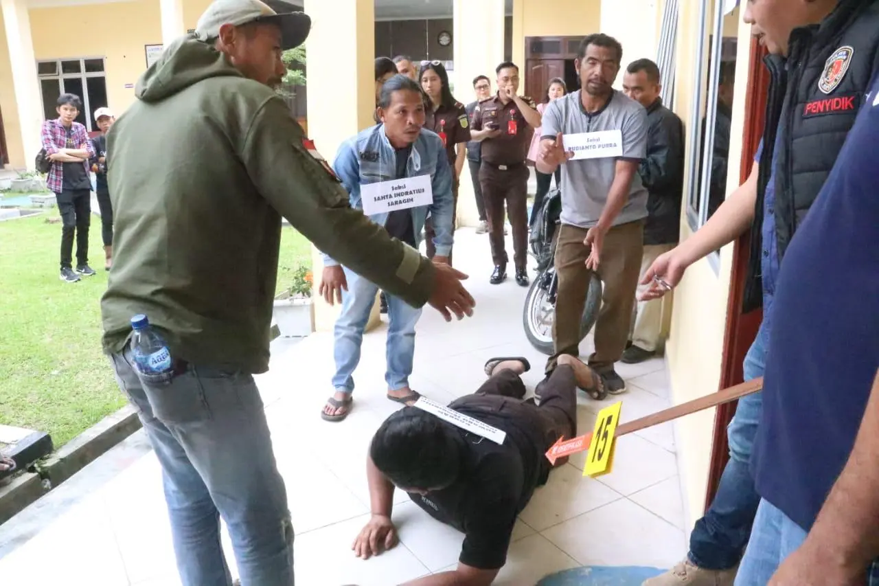 Pembunuhan Sadis di Dolok Silau, Polres Simalungun Peragakan 15 Adegan